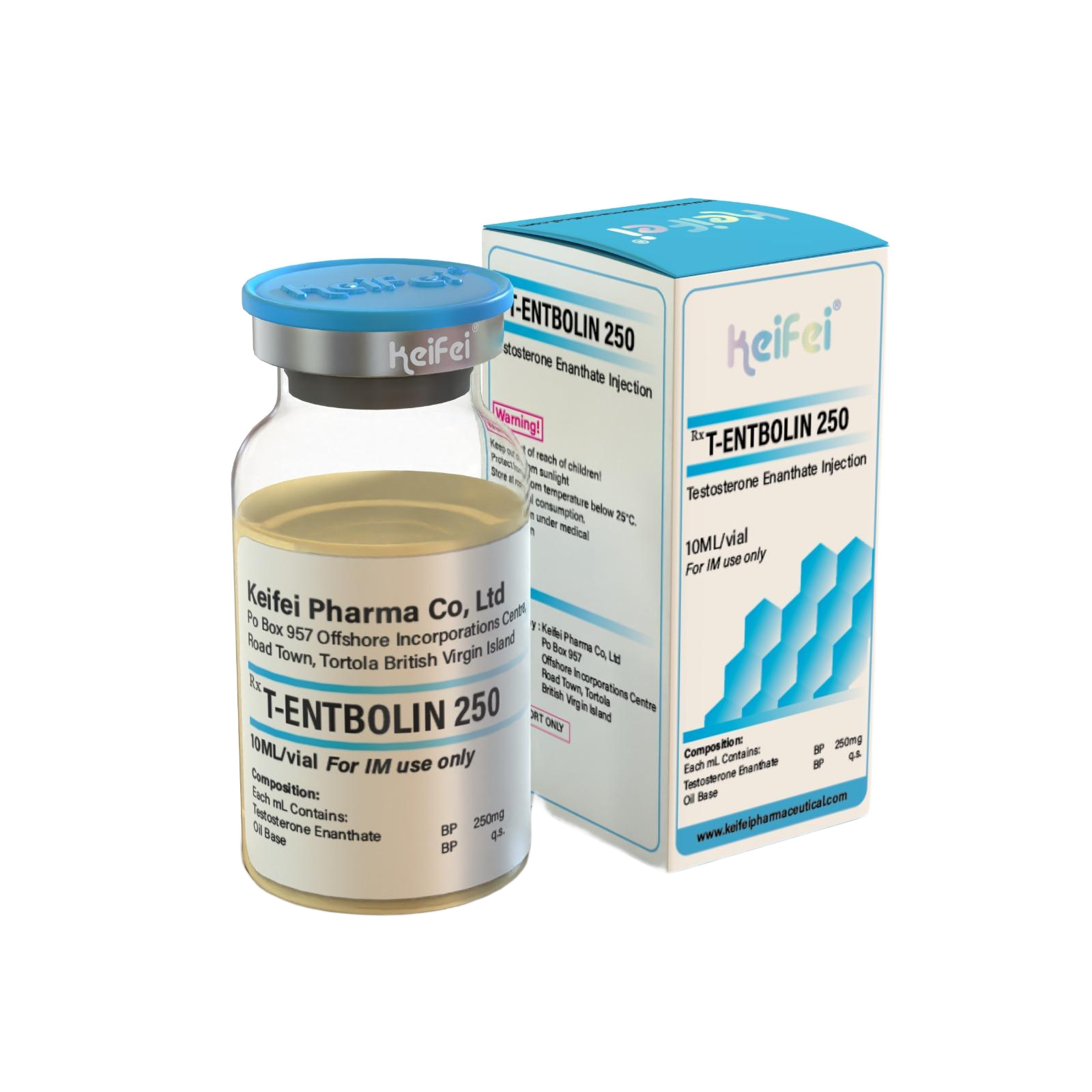 KEIFEI T-ENTBOLIN 250 vial and box — grey collar, blue cap